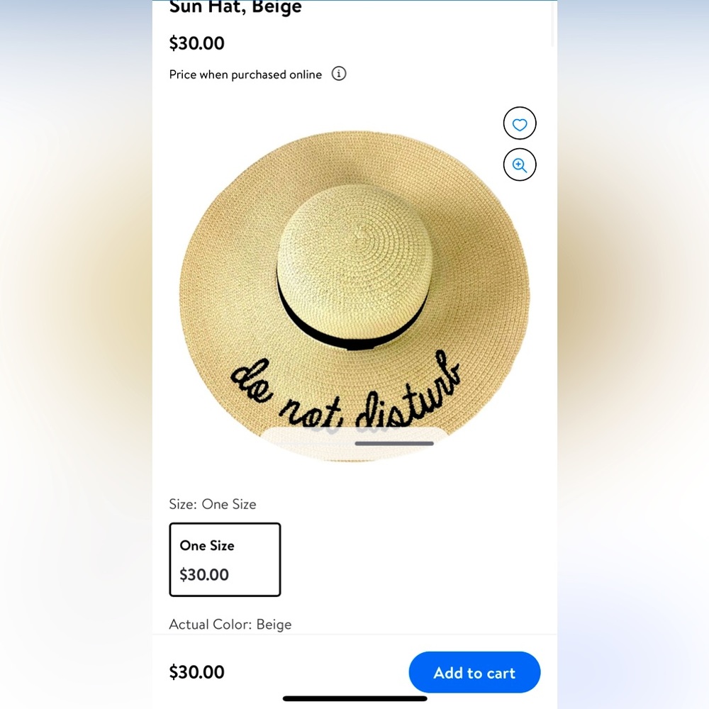 Fashion Culture 'Do Not Disturb' Floppy Sun Hat, Beige